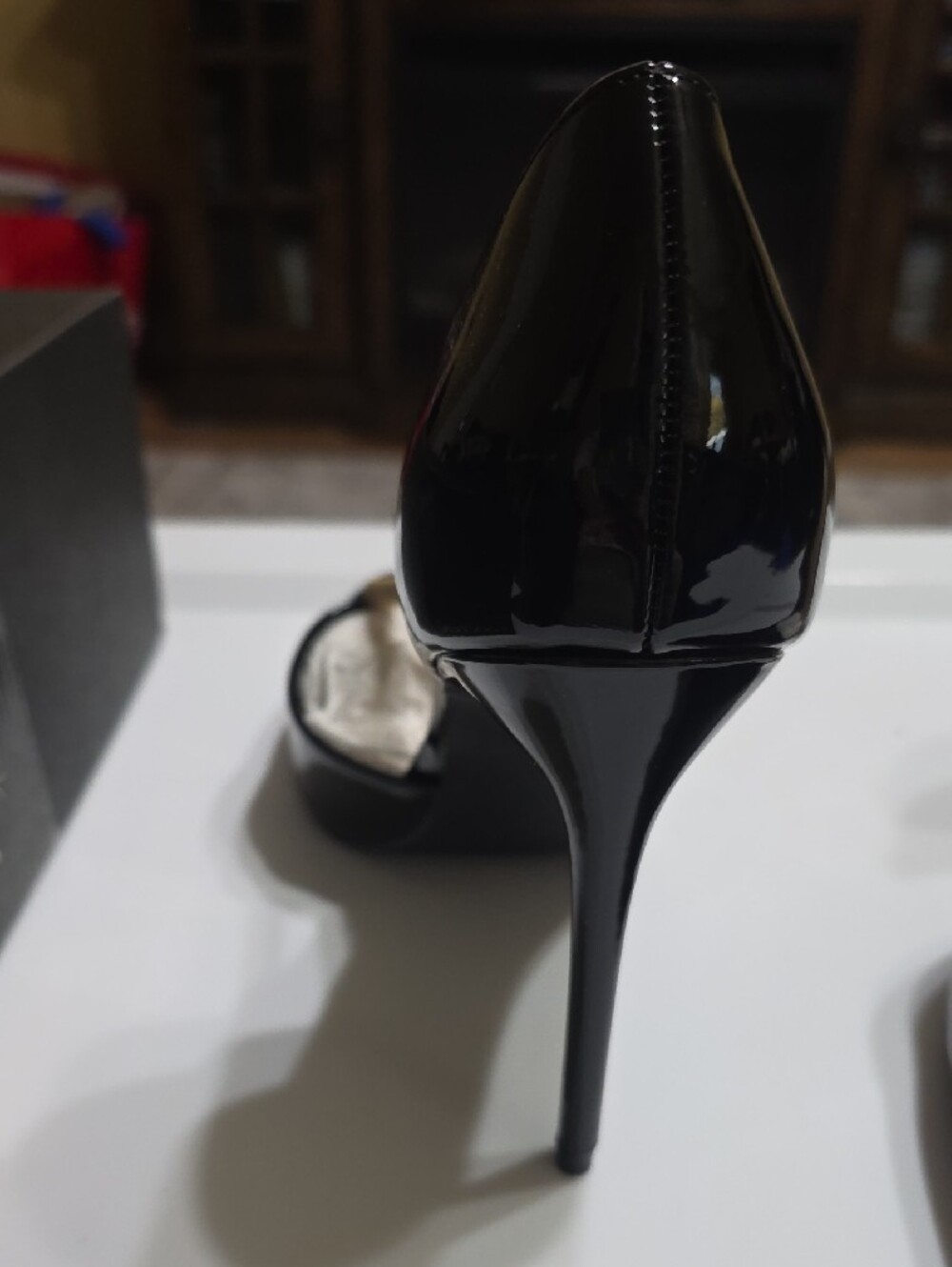 Shoe Dazzle Black Patent Pointed-Toe Stiletto Heels - Picture 3 of 4